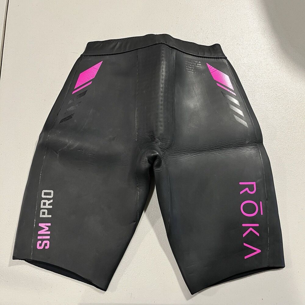 Women's Black and Pink SIM Pro Swim Shorts